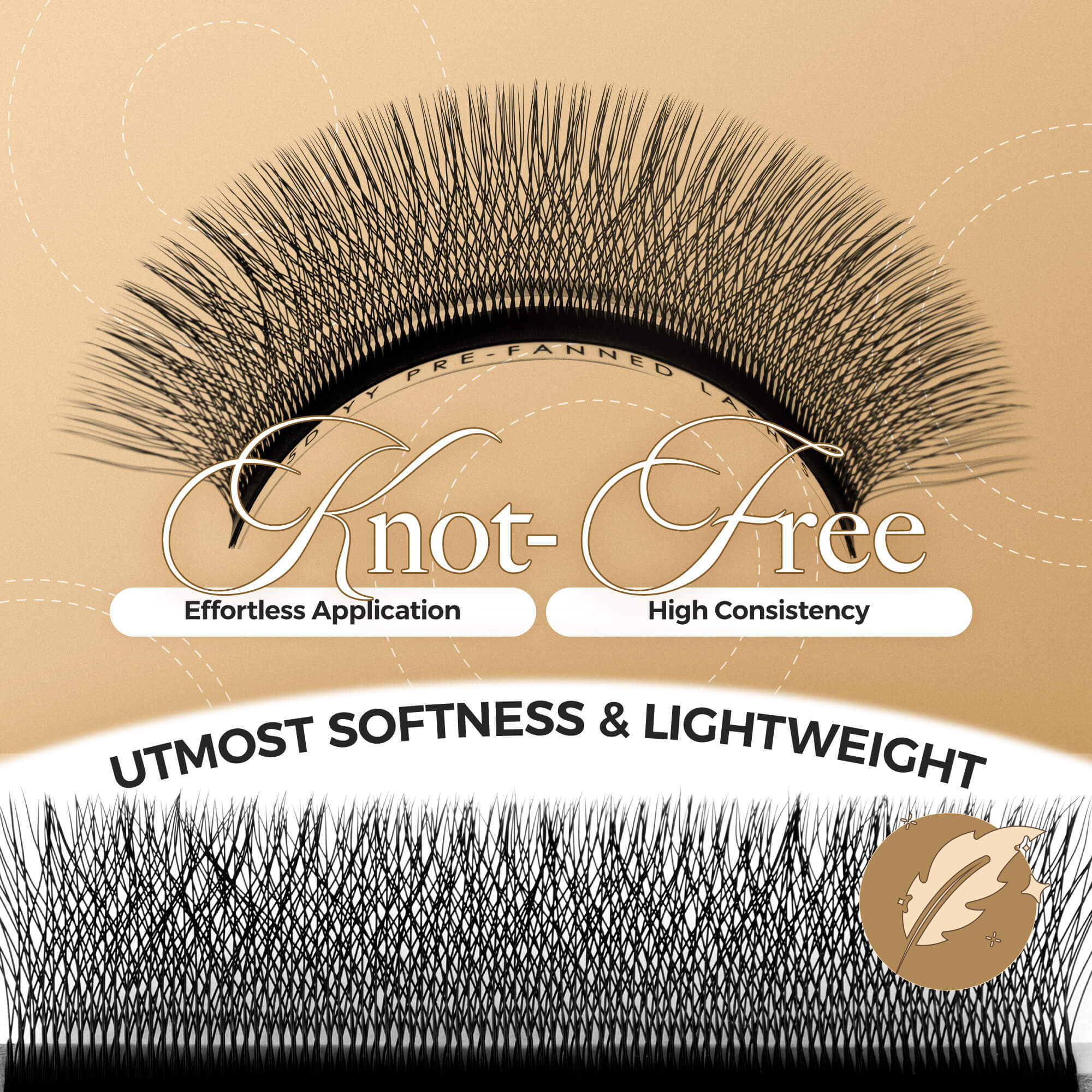 Pre-Fanned Eyelash Extensions 0.07mm (W-5D)