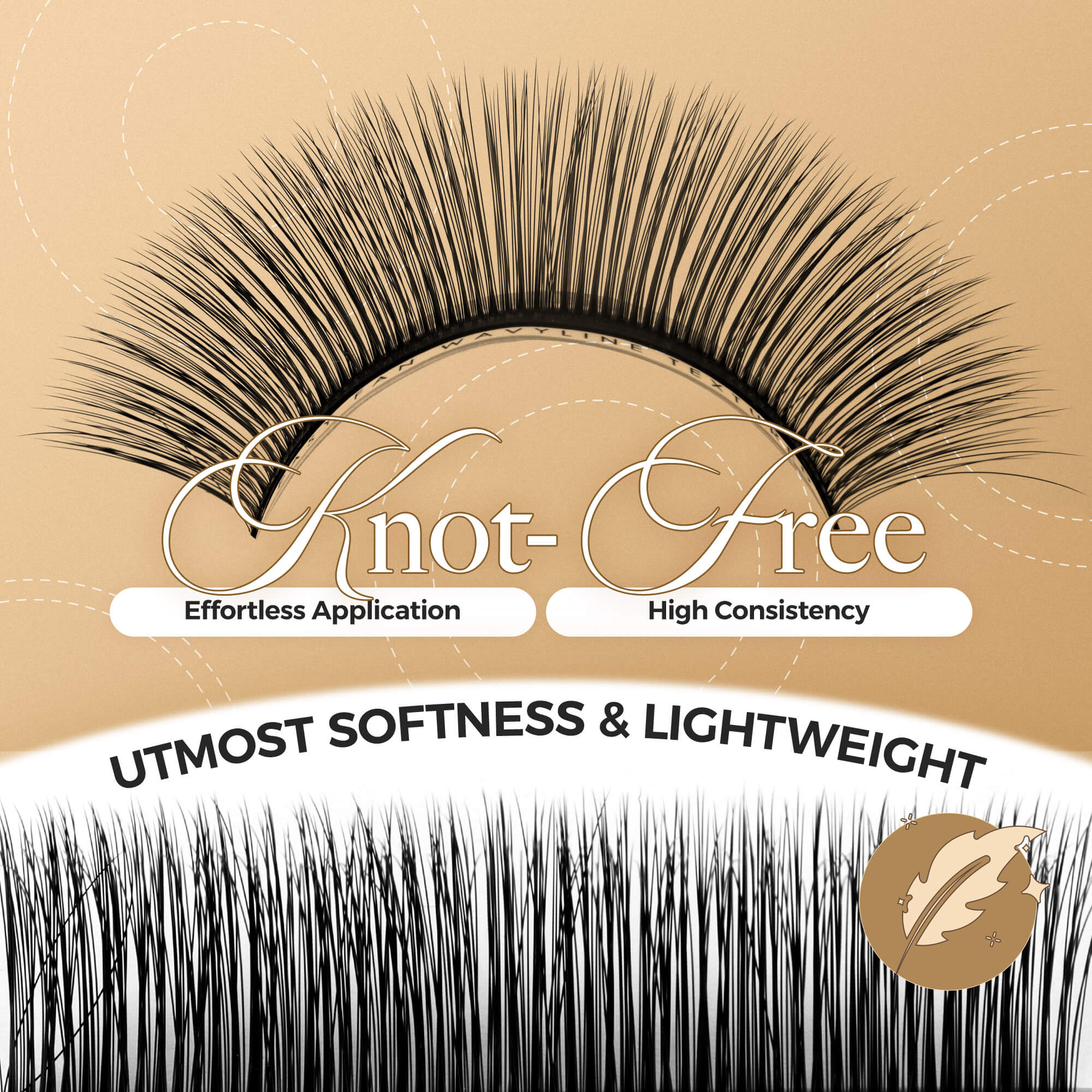 Easy Fan Wavyline Textured Eyelash Extensions 0.05mm