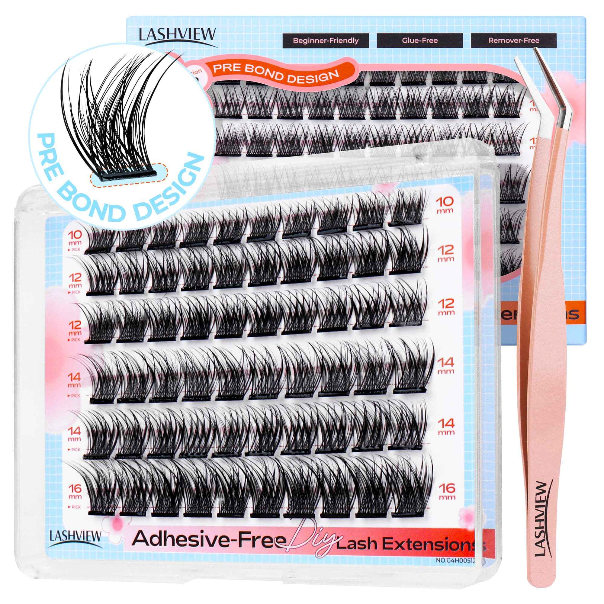 Lashview AC01 Self-adhesive Lashes with Applicator