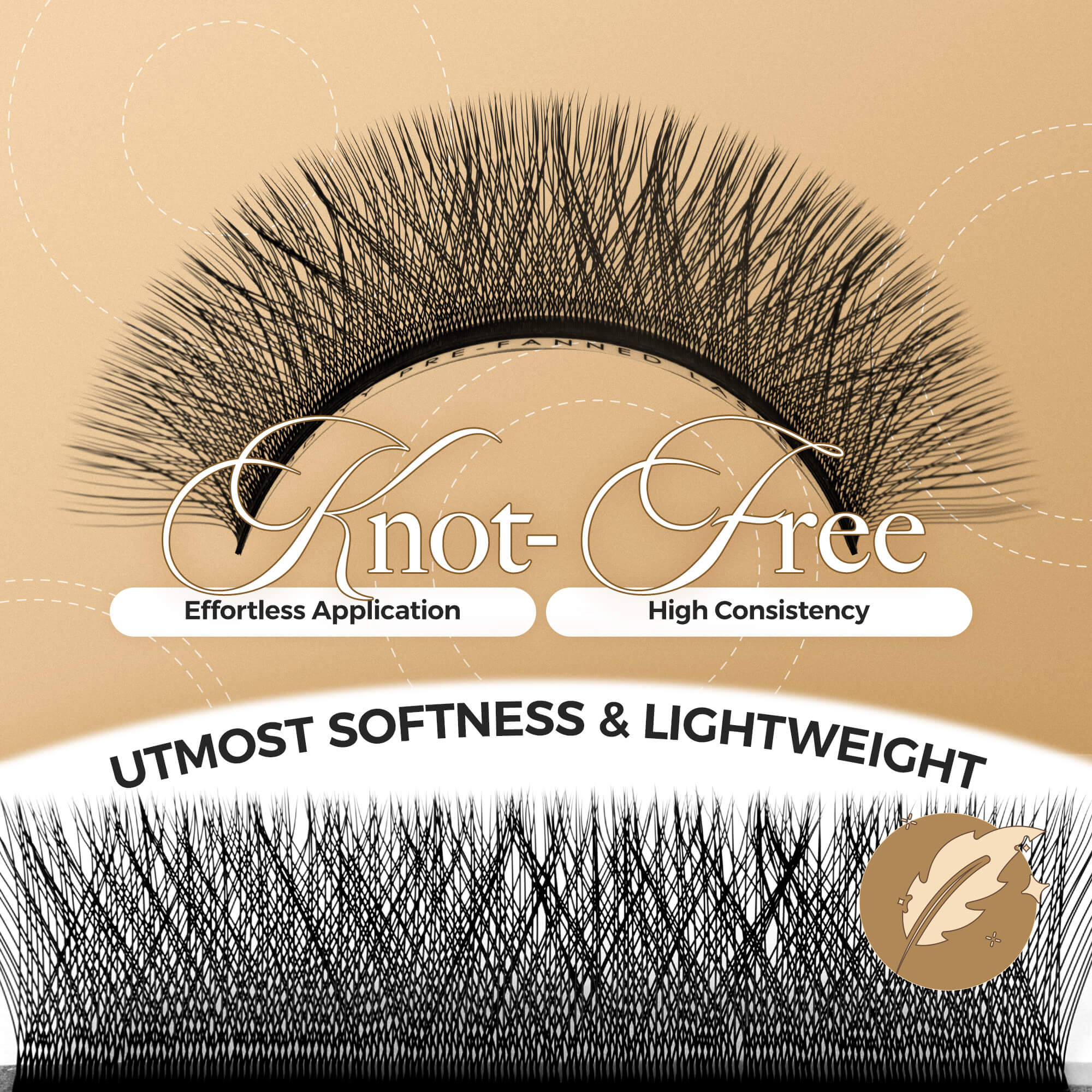Pre-Fanned Eyelash Extensions 0.07mm (W-3D)