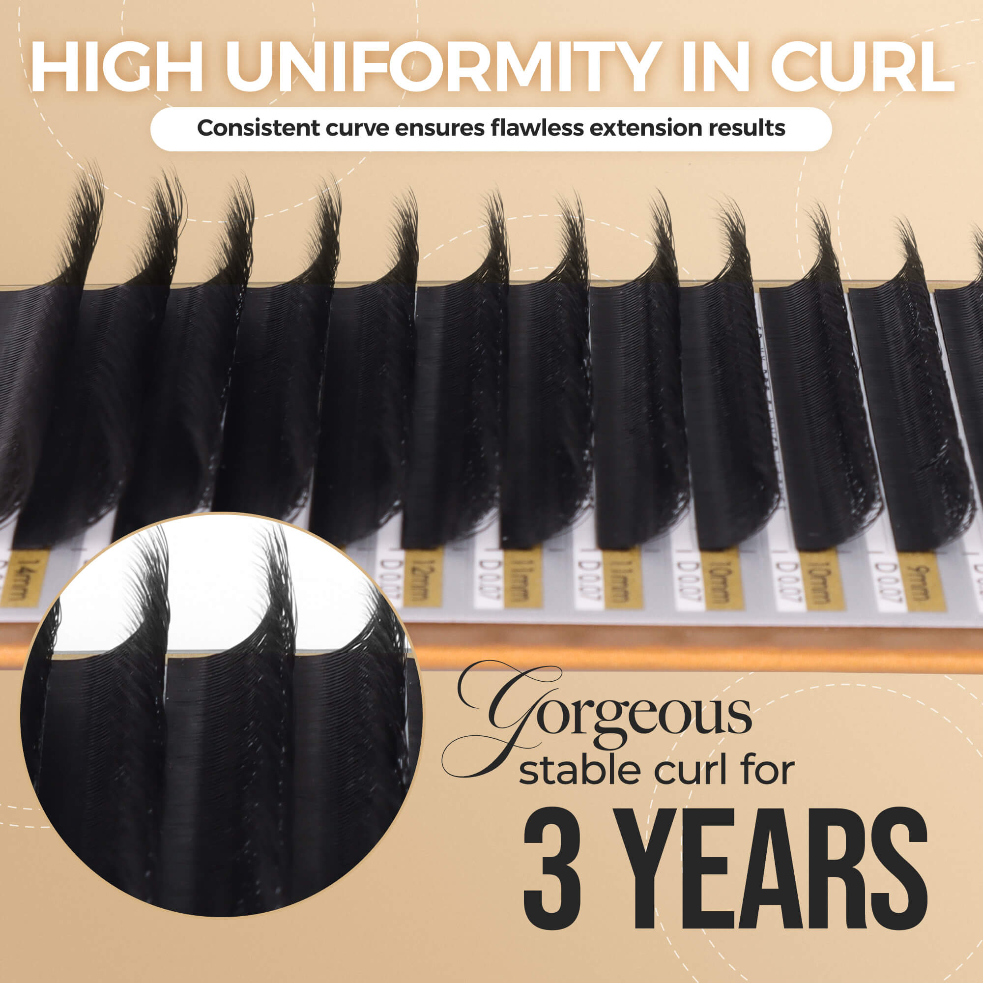 Pre-Fanned Eyelash Extensions 0.07mm (W-5D)
