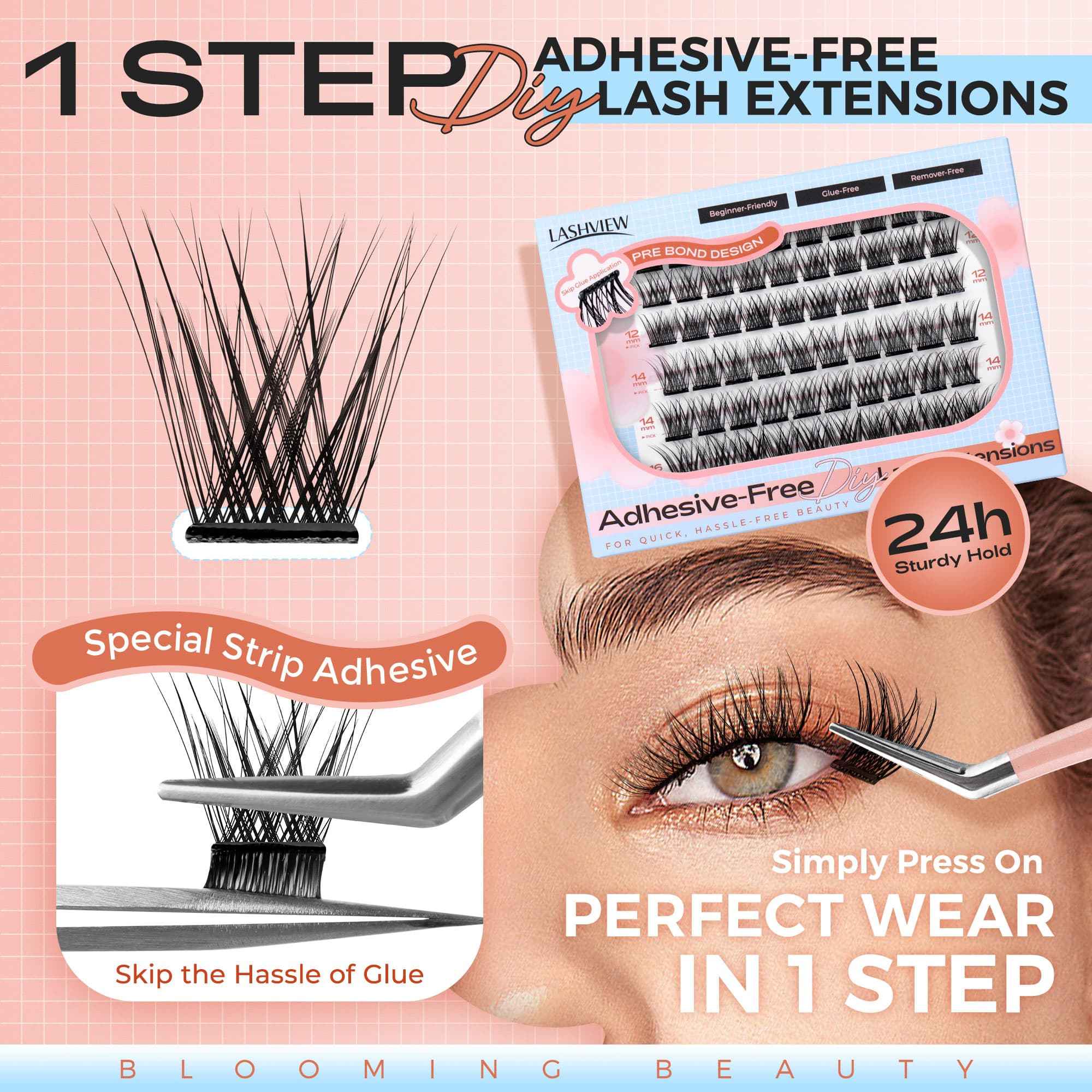 Lashview AC01 Self-adhesive Lashes with Applicator