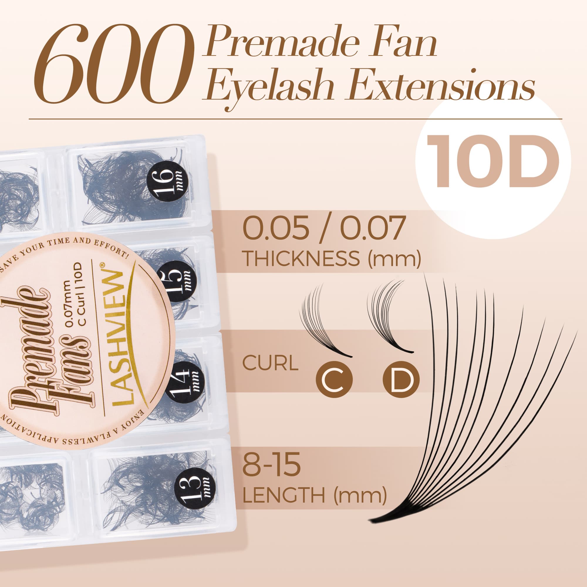 Premade Lash Fans 0.07mm