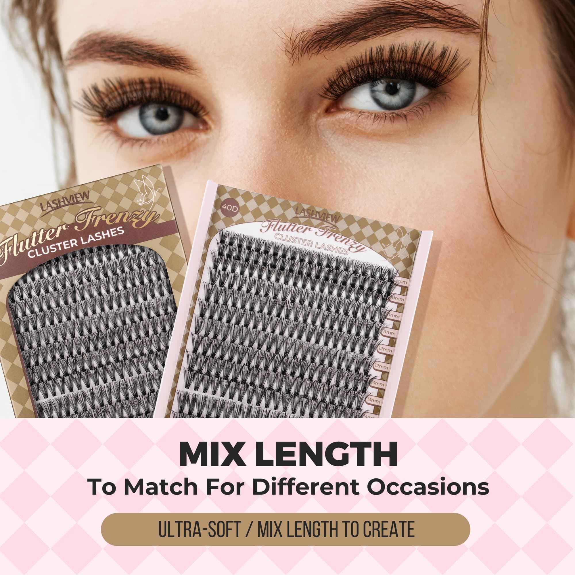 Lashview Fluffy DIY Cluster lashes with Bond&Seal