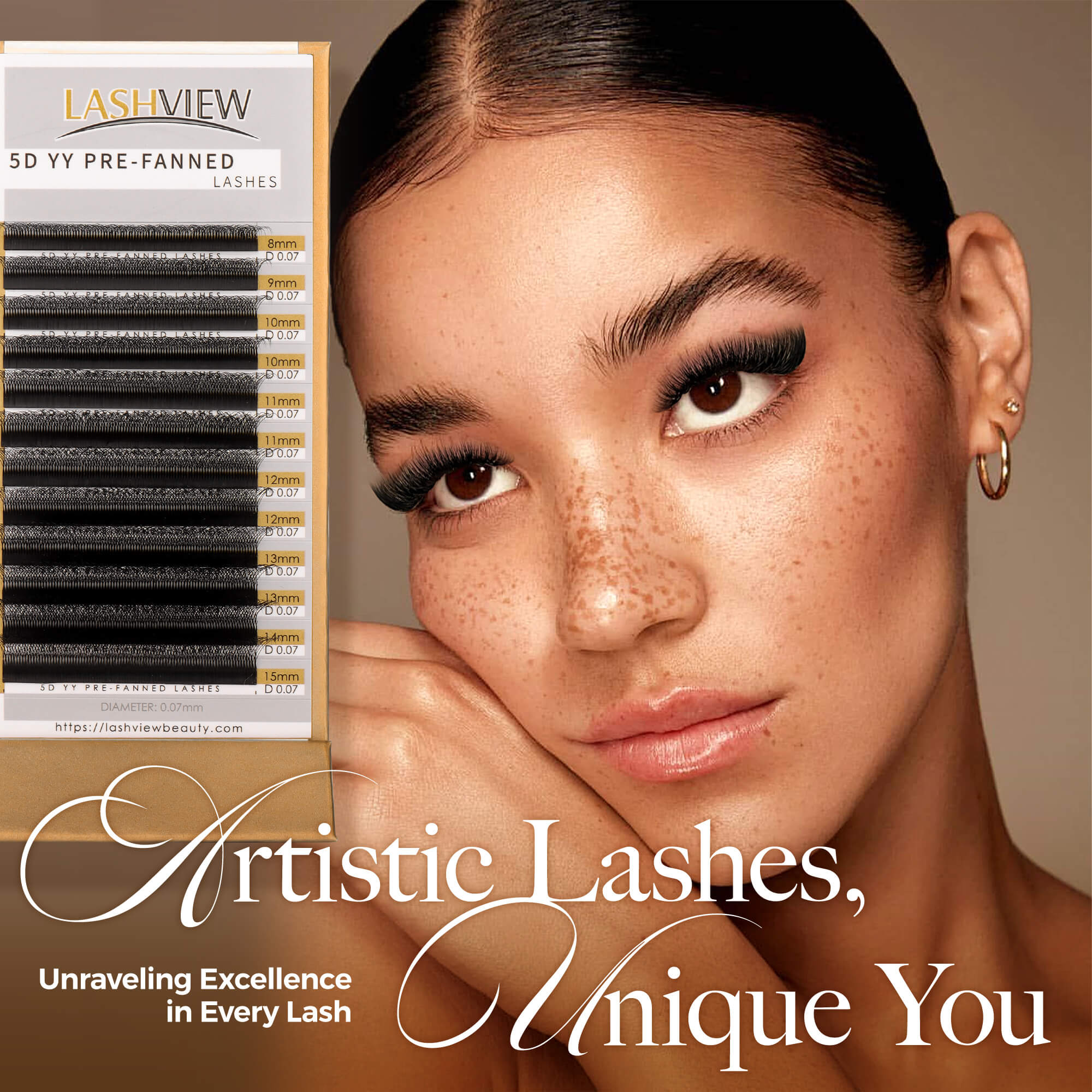Pre-Fanned Eyelash Extensions 0.07mm (W-5D)