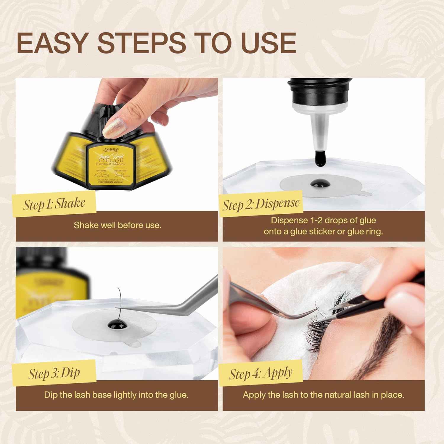 LASHVIEW Eyelash Extensions Glue 0.3 Sec Dry 10ml
