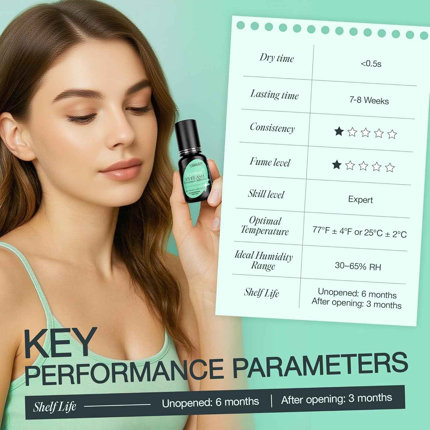 LASHVIEW Eyelash Extensions Glue 0.5s Drying Black Color