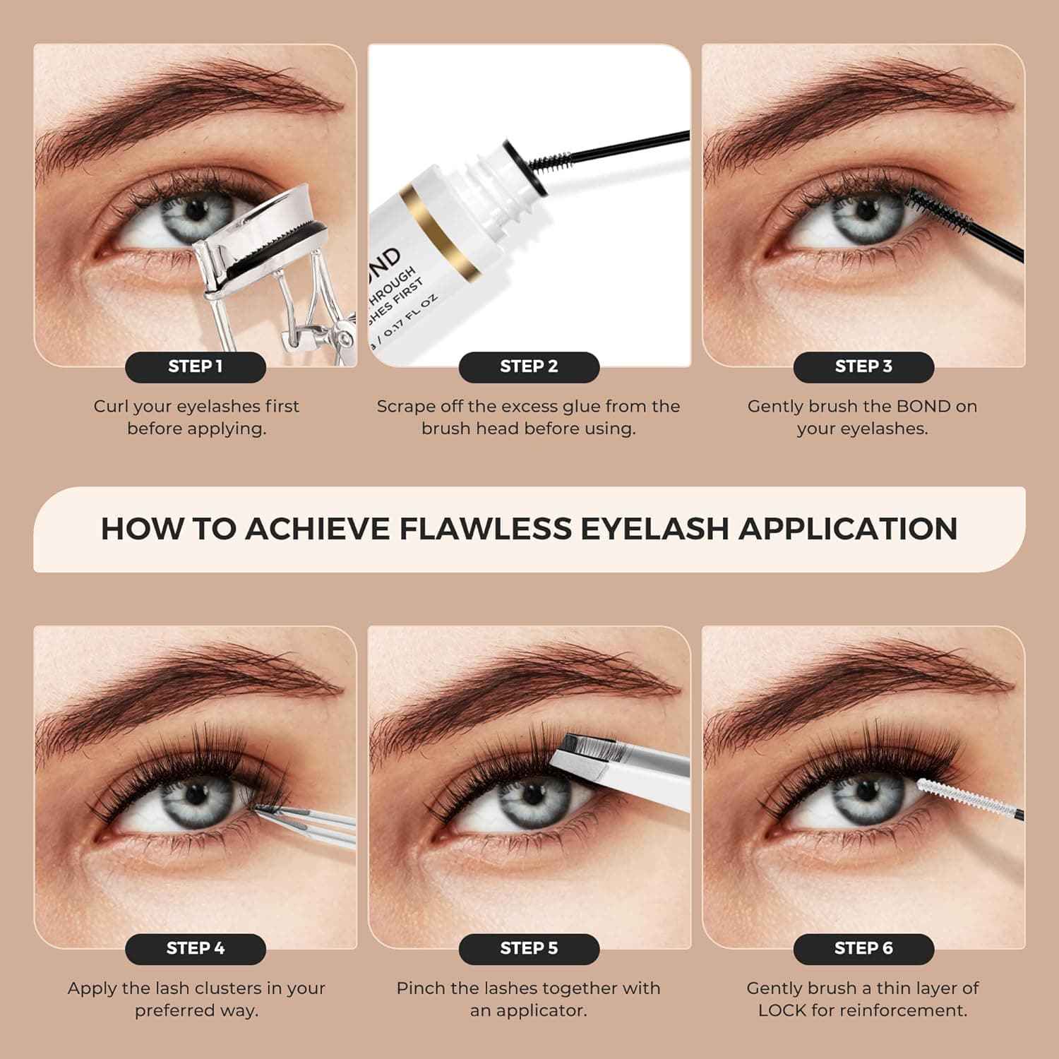Lashview Fluffy DIY Cluster lashes with Bond&Seal