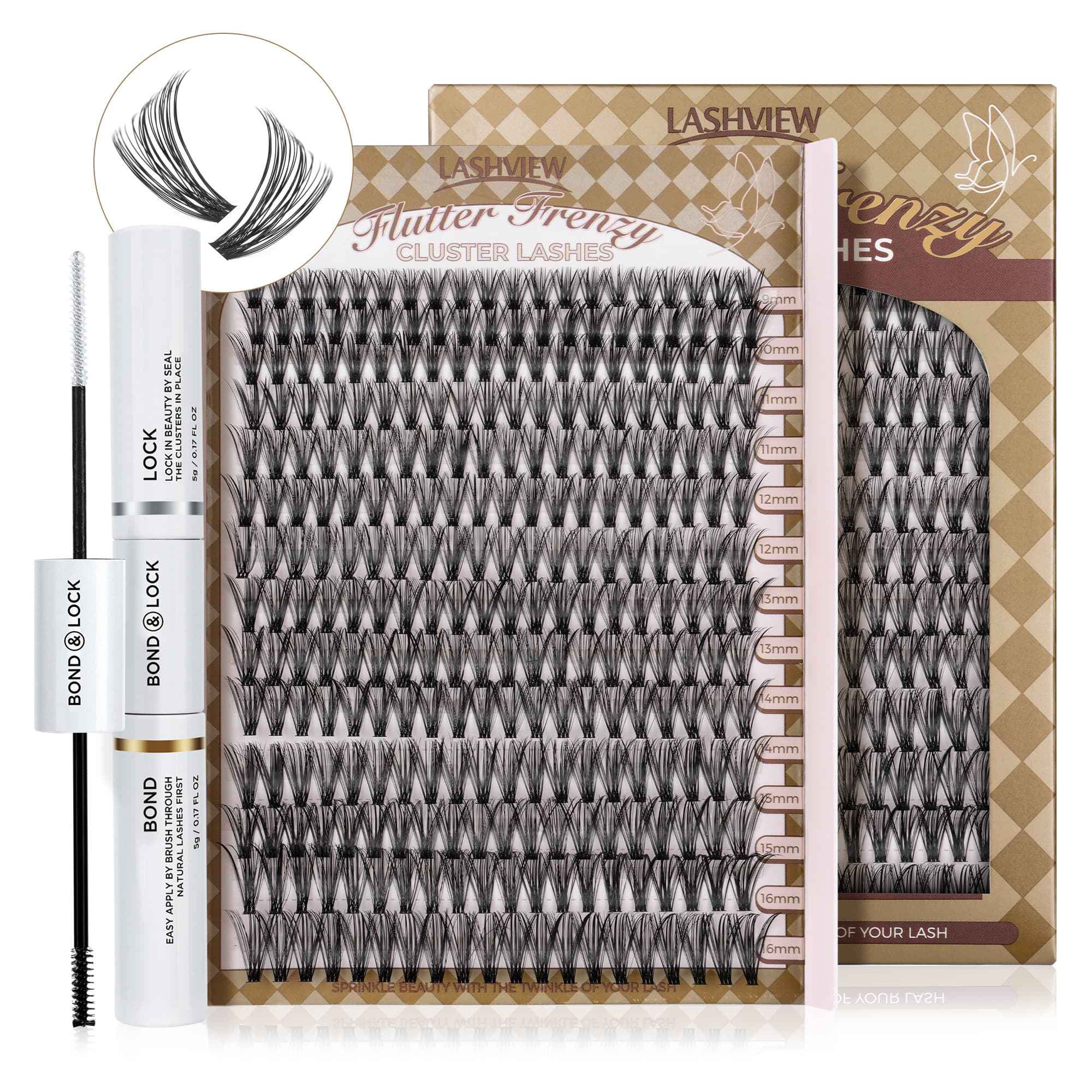 Lashview Fluffy DIY Cluster lashes with Bond&Seal