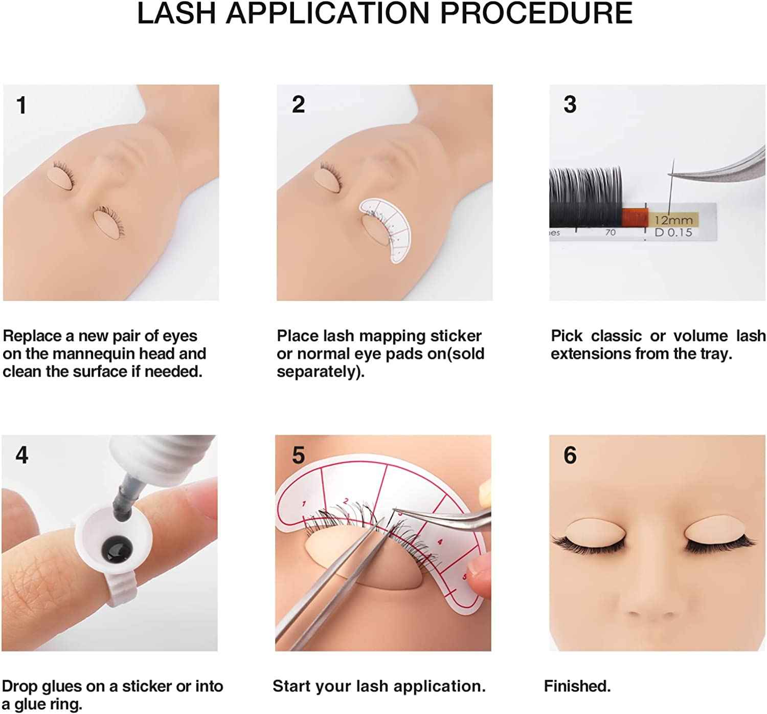 Eyelash Extension Starter Kit with Removable Eyelids