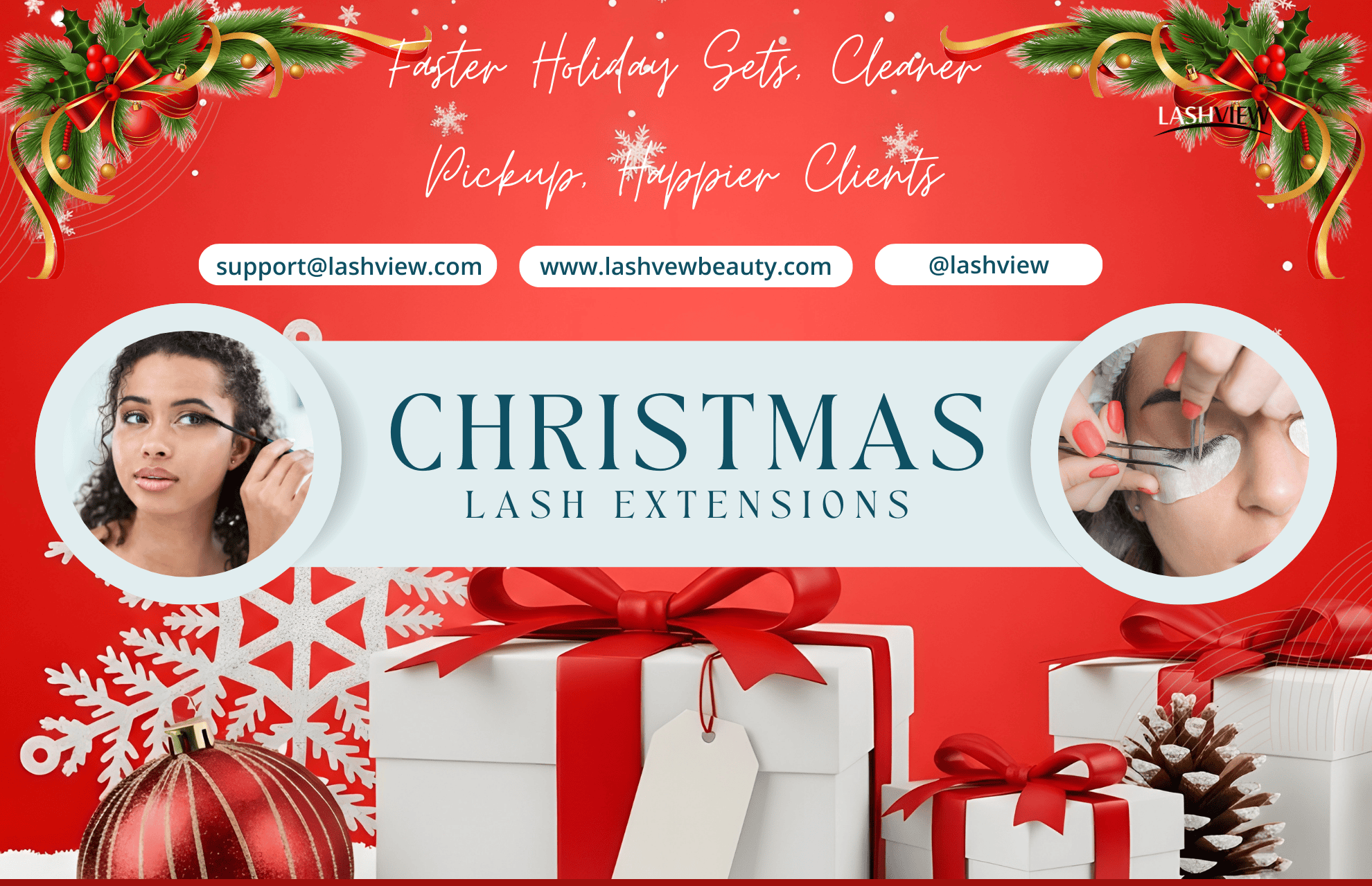 Holiday-ready Christmas eyelash extensions with faster mapping—0.05 premade fans + precision dispensing adhesives for clean pickup, strong retention, and New Year new lashes trends.