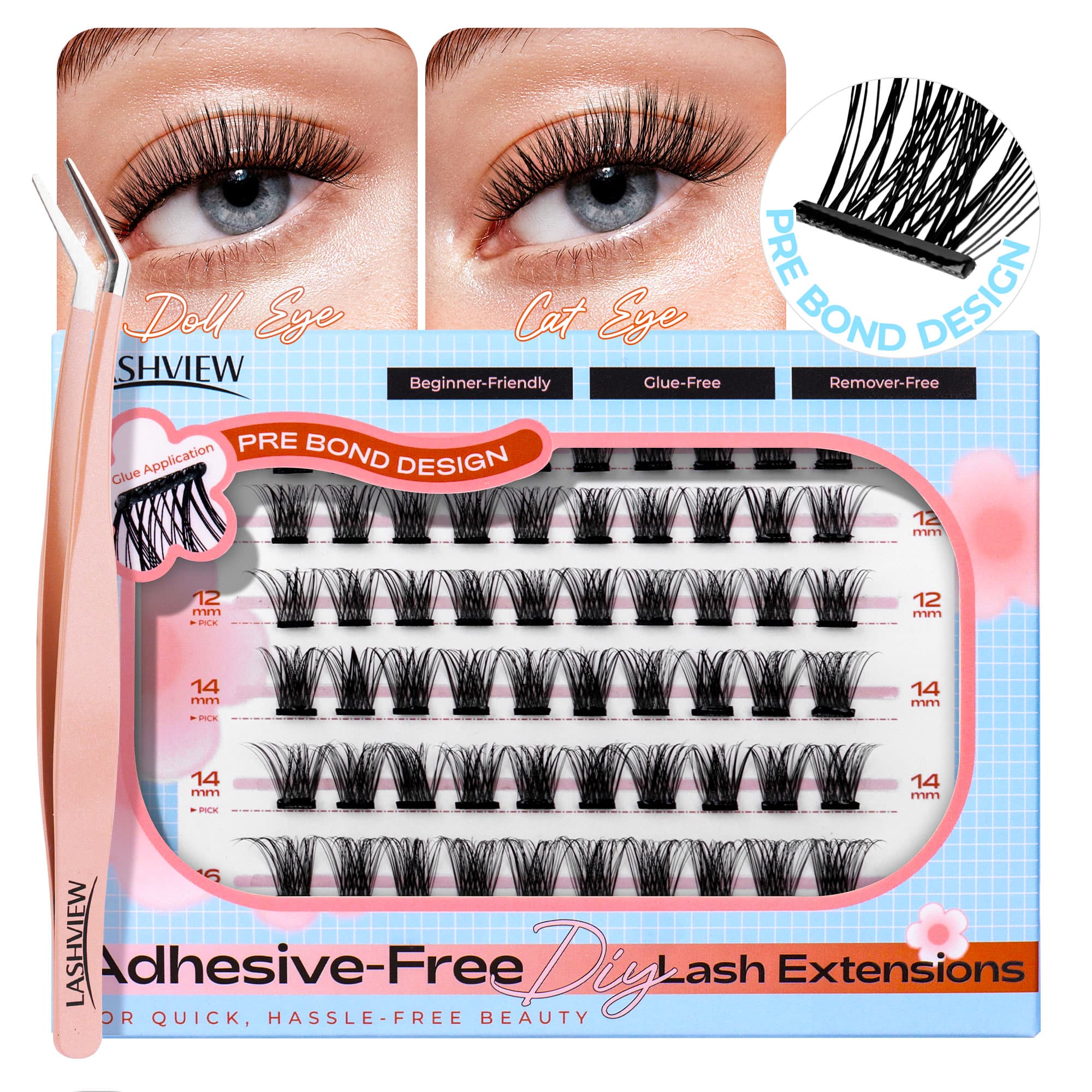 Haze Adhesive-Free Lash Clusters