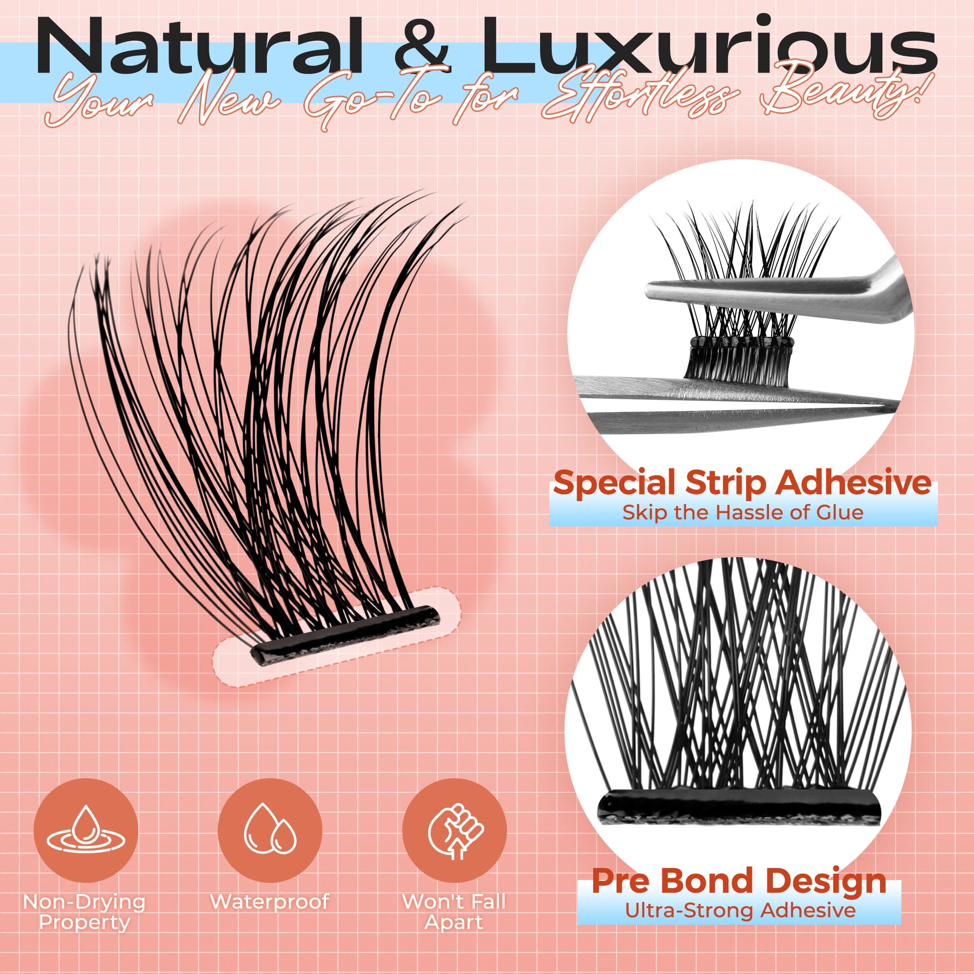 Haze Adhesive-Free Lash Clusters