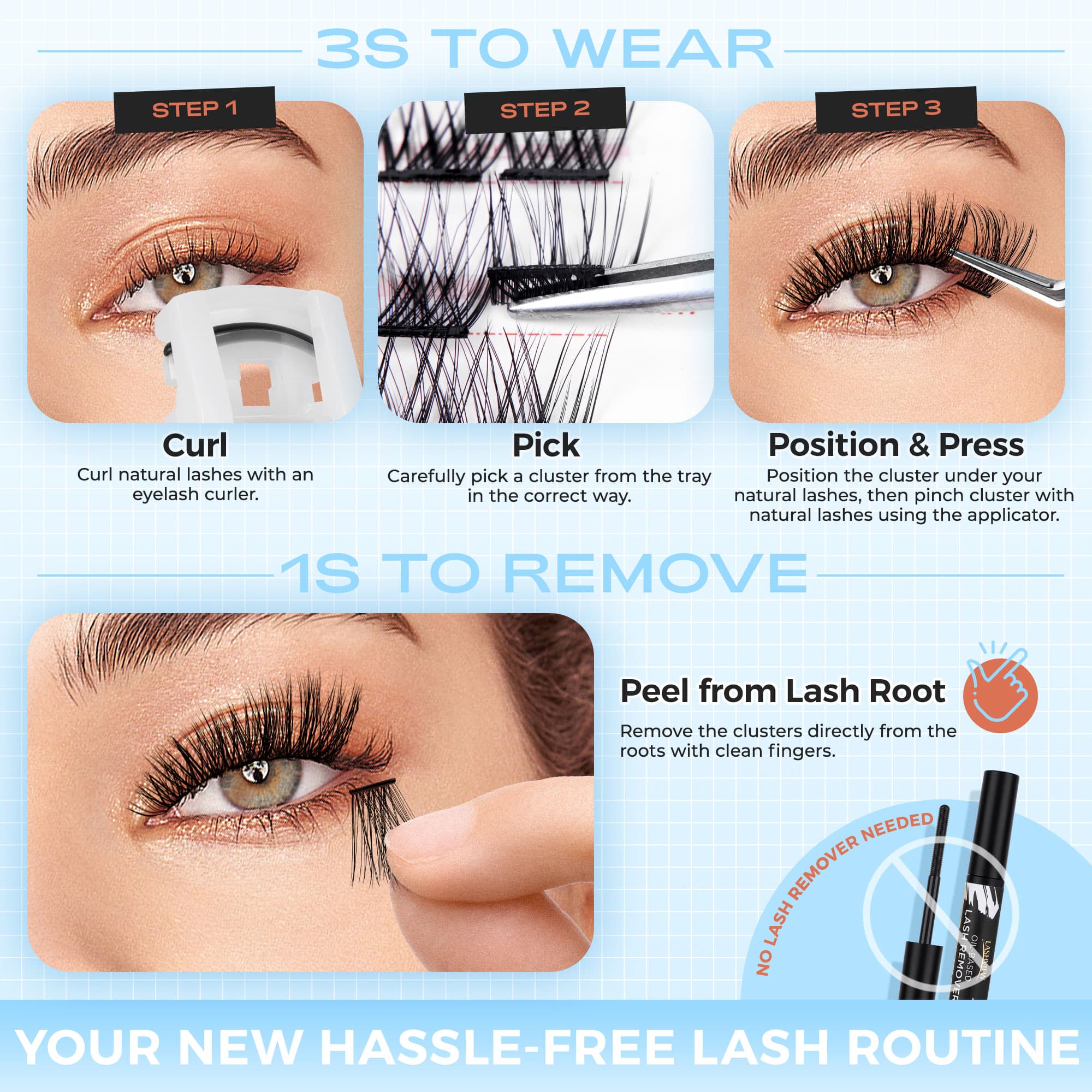 Haze Adhesive-Free Lash Clusters