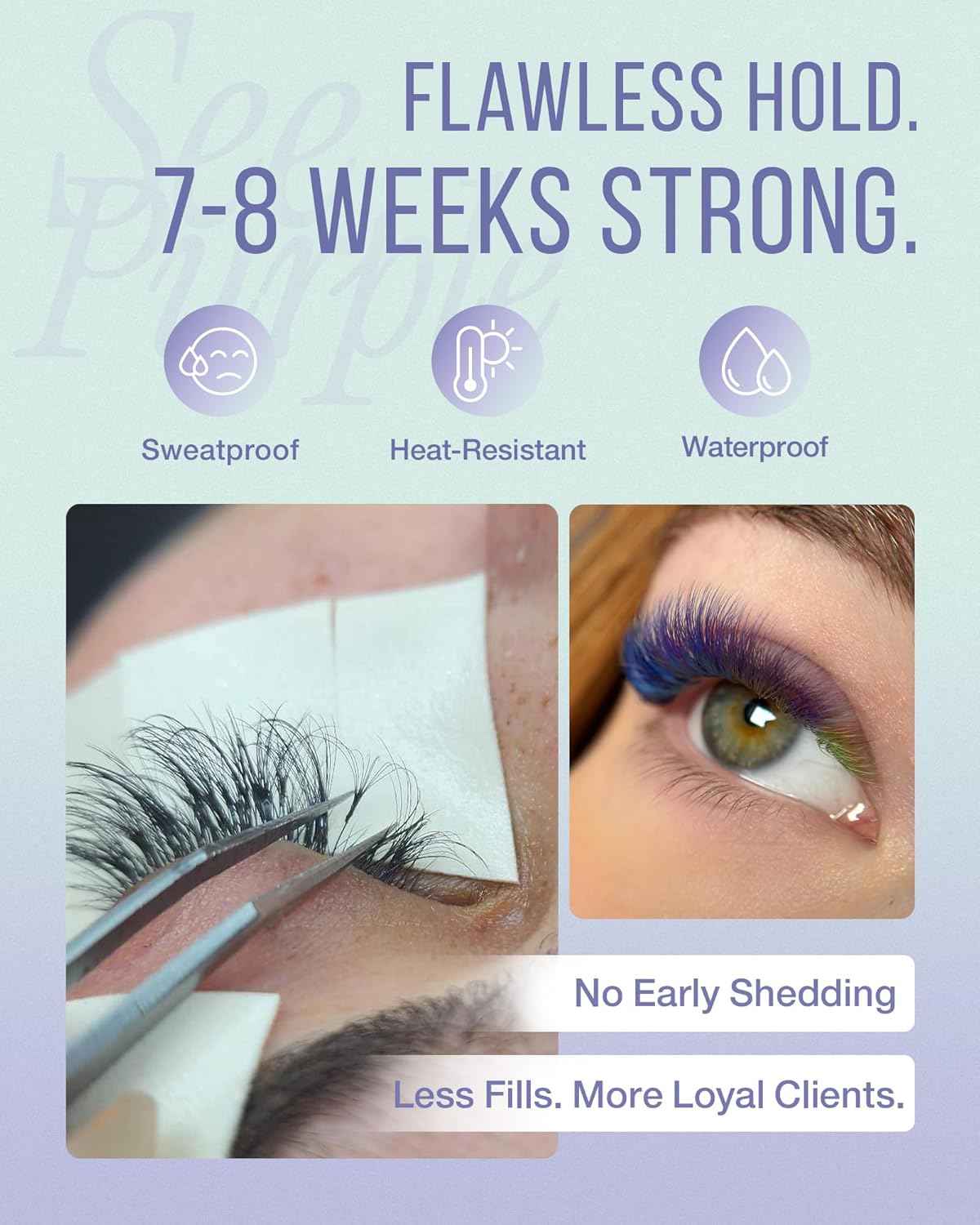 LASHVIEW Eyelash Extensions Glue 0.5s Dry Purple Color