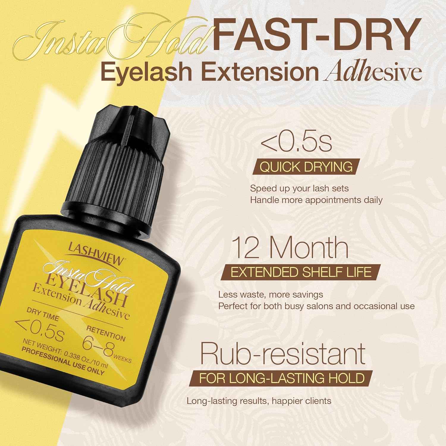 LASHVIEW Eyelash Extensions Glue 0.3 Sec Dry 10ml