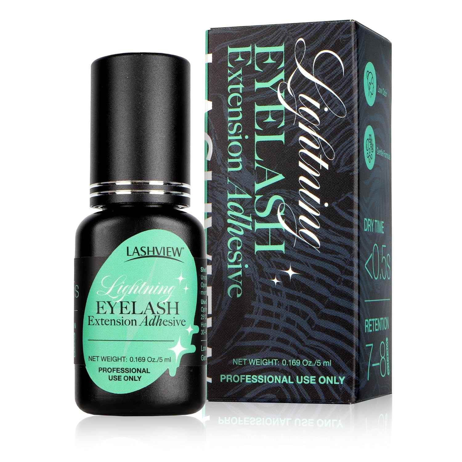 LASHVIEW Eyelash Extensions Glue 0.5s Drying Black Color